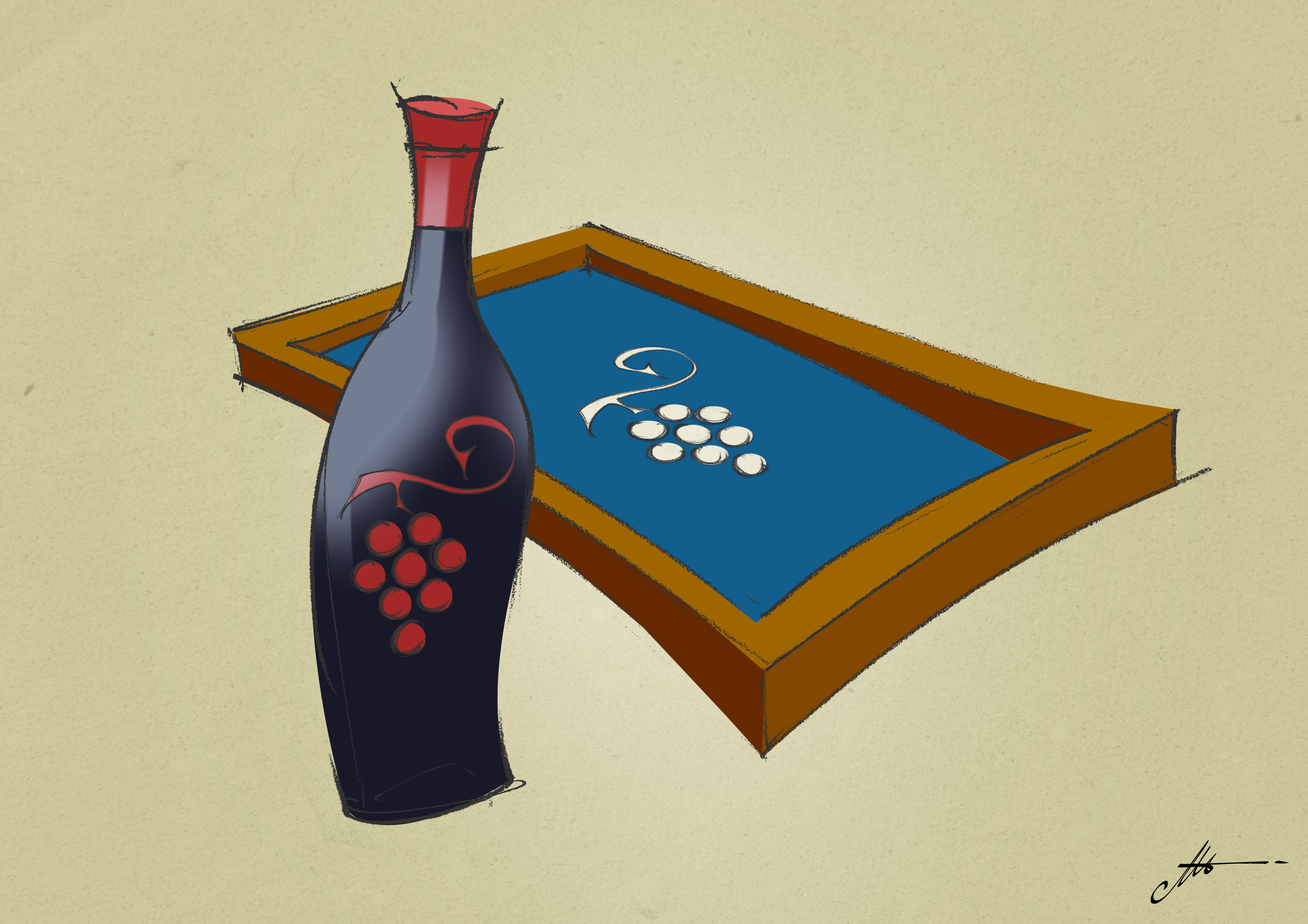 27 sérigraphier sur des bouteilles de vin pleines
